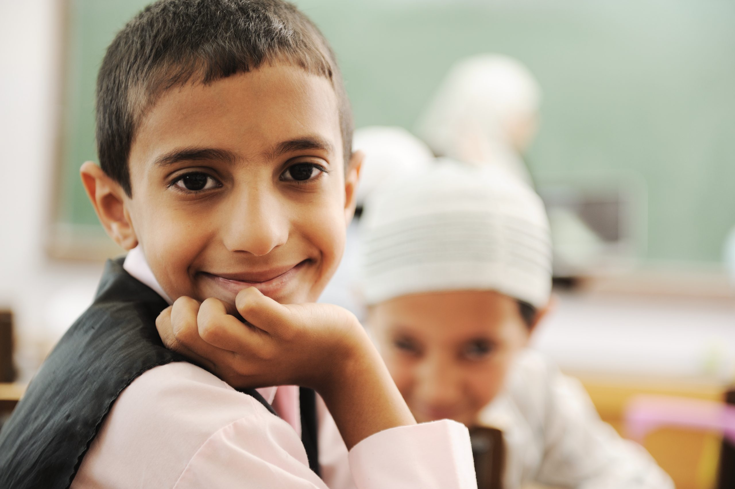 Children at school classroom